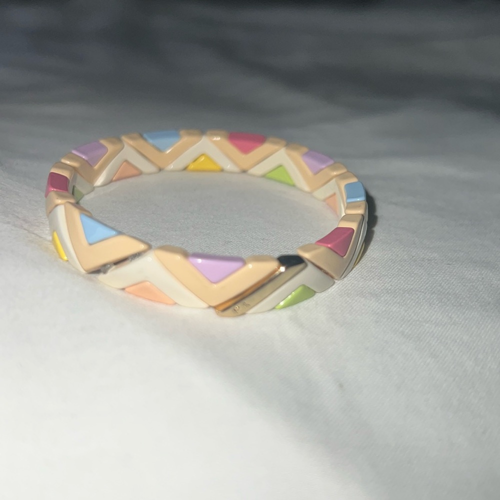 Roxanne Assoulin Multicolor Pastel Chevron Bracelet (1)  NEW - Picture 2 of 3